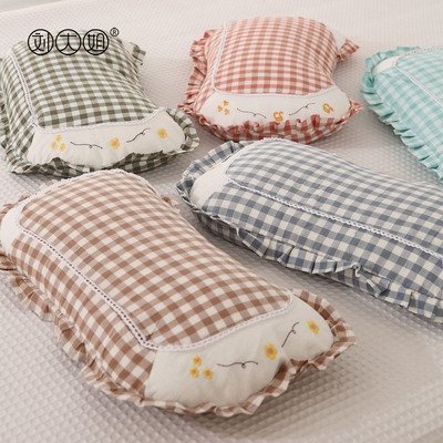 全荞麦壳儿童花边枕独立内胆