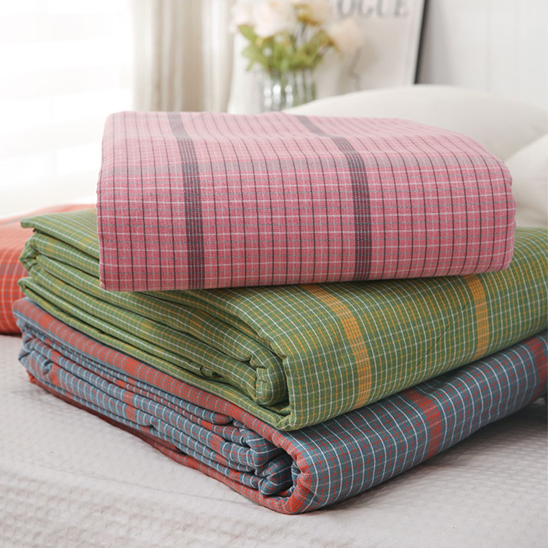 清仓！100纯棉老粗布四件套透气亲肤床品单人双人枕套1.8床套件