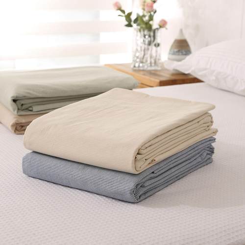 無印经典日系条纹水洗棉床单套件