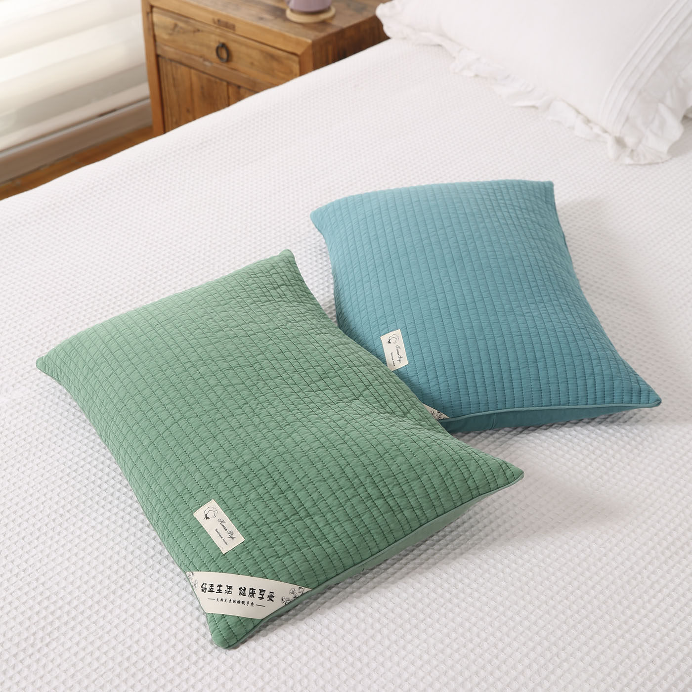 ins韩国水洗棉荞麦枕头纯棉砂洗绗缝颈椎枕单只成人儿童枕可拆洗,床上用品,枕头/枕芯,淘宝优惠券,粉丝福利购,淘宝优惠卷