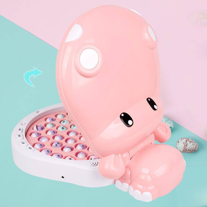 河马天平钓鱼早教机男女孩礼物电动玩具音乐灯光磁性旋转钓鱼