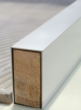 台面横梁铝方通瓷砖橱柜全套型材配件白色25mm50带木方铝合金方管