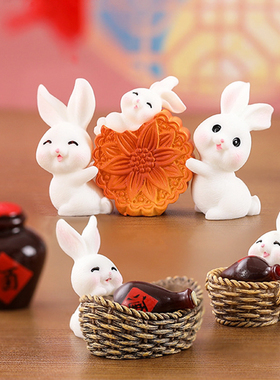 中秋系列小兔子树脂公仔儿童玩具