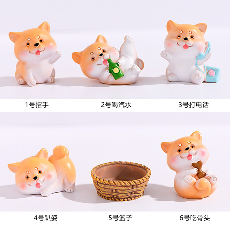 秋田犬公仔生肖狗玩偶生日礼物桌面书柜床头飘窗摆件烘焙蛋糕饰品