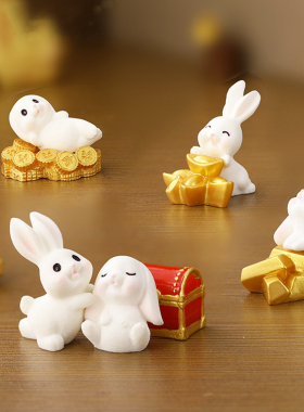 新年快乐树脂摆件微景观装扮饰品