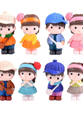 呆萌男女PVC摆件孩子过家家玩具