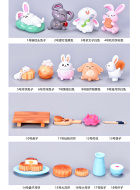 可爱兔子树脂摆件儿童过家家玩具
