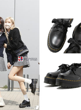 rose同款 美国直邮代购Dr Martens Holly洛丽塔马丁2孔厚底低帮鞋