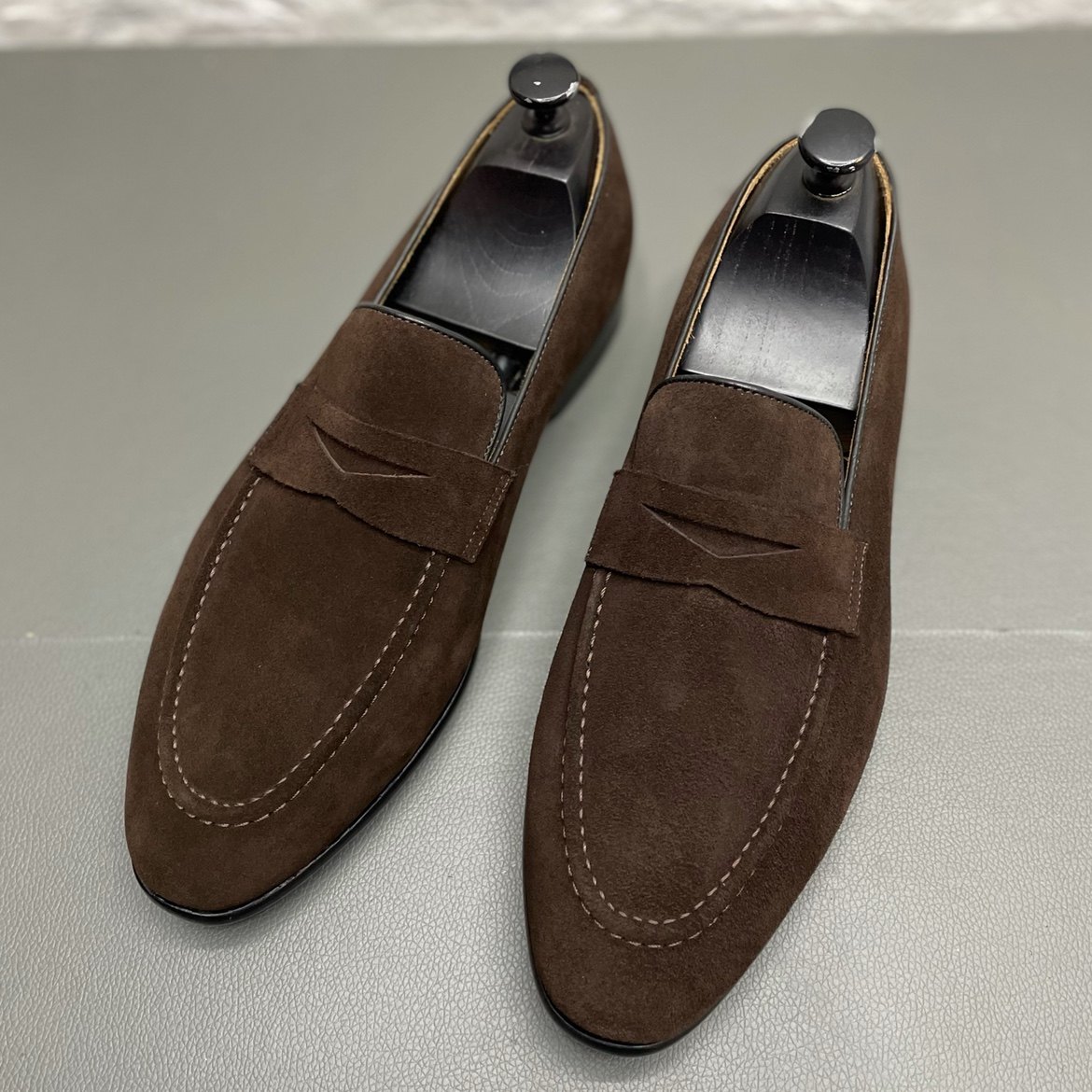 意大利反毛皮乐福鞋男上线皮底春夏季手工鞋一脚蹬休闲皮鞋英伦