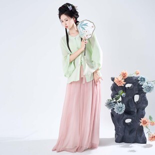 【司花令】原创汉服女明制春夏无领圆领半袖衫日常多色薄款现货