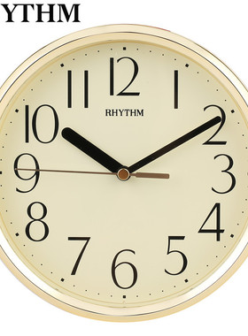 RHYTHM日本丽声挂钟静音圆形石英小型餐厅卧室桌面简约时尚CMG890