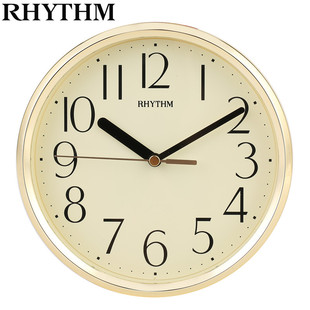 RHYTHM日本丽声挂钟静音圆形石英小型餐厅卧室桌面简约时尚CMG890