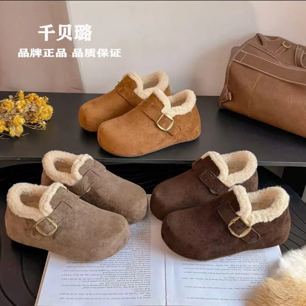 厚底增高加绒全包勃肯鞋女2025新
