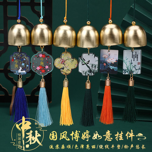 圣诞节国风风铃竹报平安柿柿如意挂件祝福语节日商场创意装饰穗