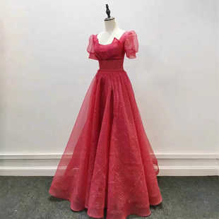 出租大合唱晚礼服裙女高端宴会声乐艺考敬酒服订婚高级质感演出服