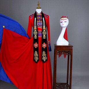 出租少数民族蒙古族舞蹈服装女款荷花奖风知东归路群舞大摆裙租赁
