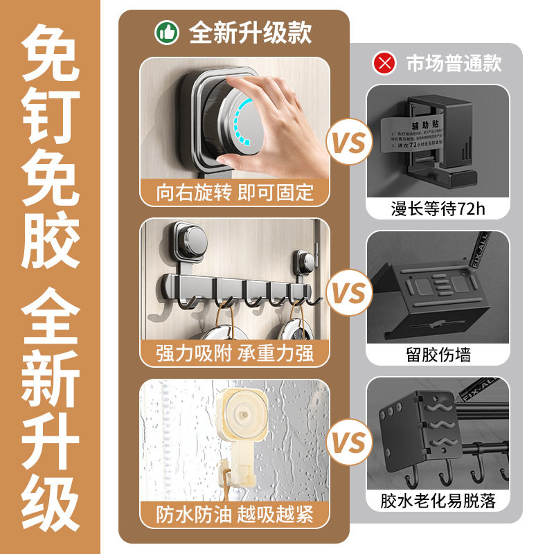 吸盘门后挂钩强力粘胶免打孔浴室置物架钩子入户门挂衣架毛巾收纳