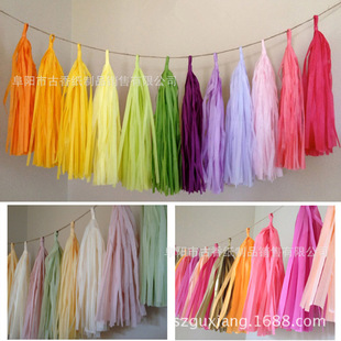 纸流苏丝带Wedding decoration婚房派对装饰纸流苏拉花毛条纸挂饰
