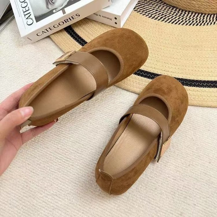 复古百搭软底单鞋女平底2025秋季新款勃肯鞋时尚一脚蹬配裙子女鞋