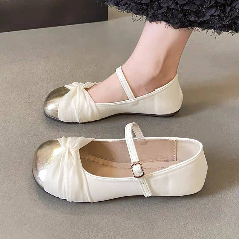 法式温柔玛丽珍鞋女2025年春季新款小香风浅口百搭平底配裙子单鞋