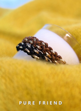 PUREFRIEN 金底 光棍发圈3厚重质感基础打底发圈皮筋发饰头绳饰品