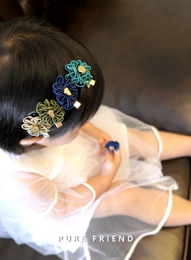 PureFriend亲子儿童妈宝宝发夹彩色花朵不规则气质鸭嘴夹头饰发饰