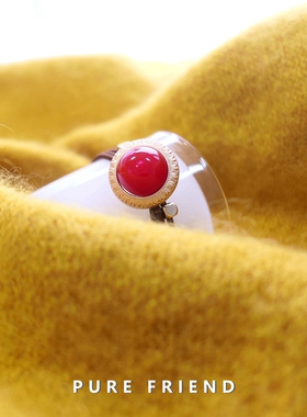 PureFriend 红色喜 果冻质感上班宫廷风百搭温柔气质皮筋发圈头绳