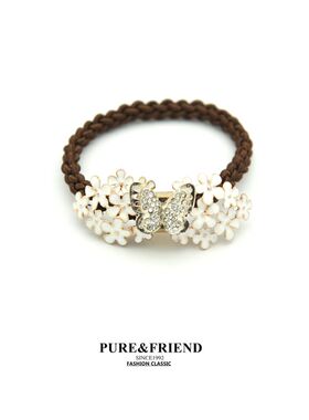 满58包邮】正品PureFriend发饰 百花蝴蝶发圈发绳皮筋