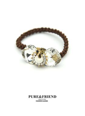 满58包邮】正品purefriend发饰 纯美水晶白天鹅发圈皮筋/发箍