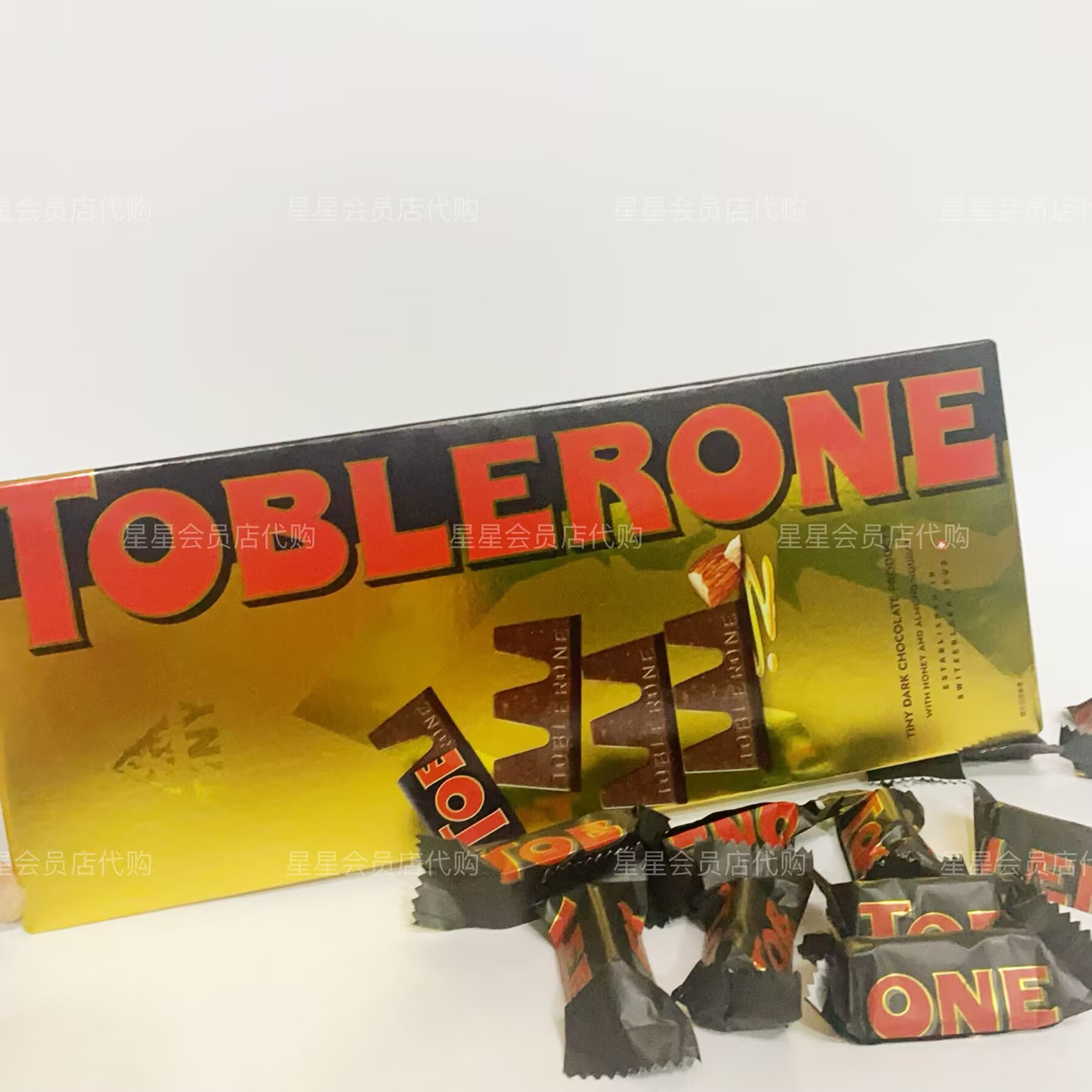 【山姆代购零食】瑞士三角 迷你黑巧克力制品含蜂蜜及巴旦木糖