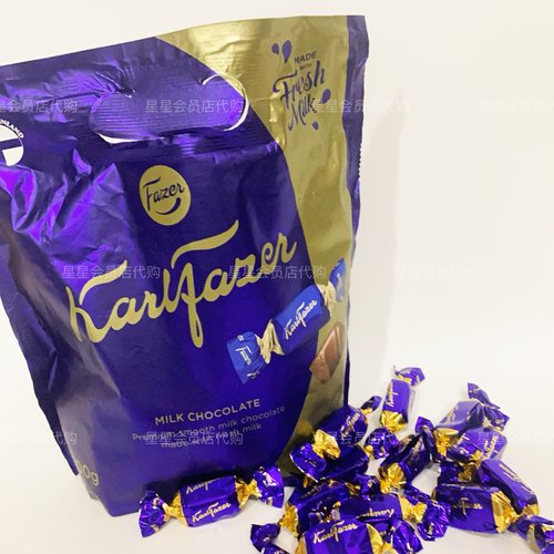 【山姆代购零食】芬兰KARL FAZER牛奶巧克力制品 休闲零食