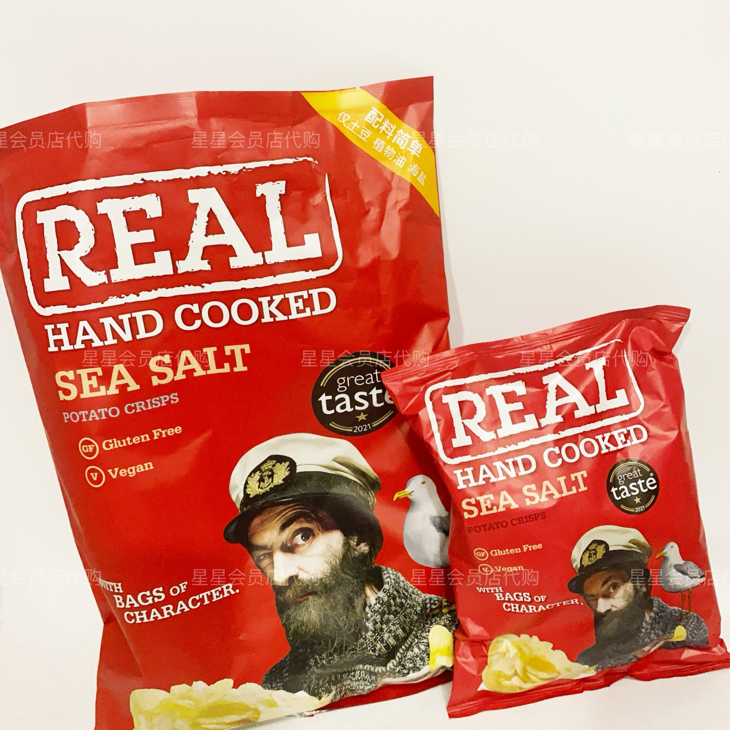【山姆代购零食】REAL海盐风味手工原切薯片 休闲零食膨化食品