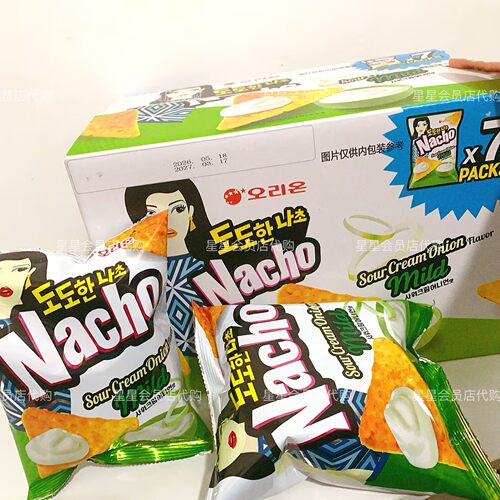 【山姆代购零食】韩国好丽友酸奶油洋葱味玉米片 膨化休闲零食