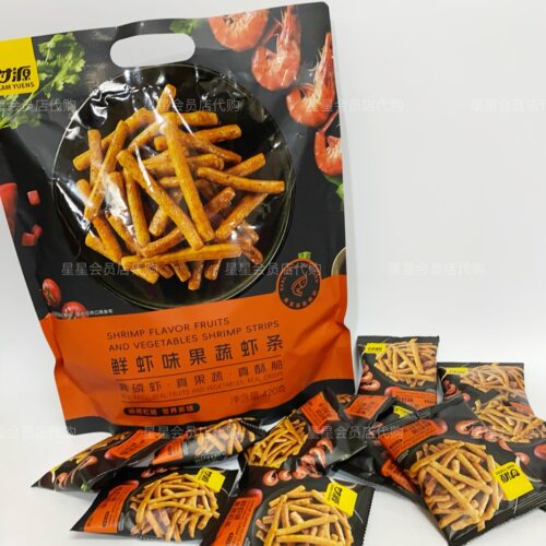 【麦德龙代购零食】甘源 鲜虾味果蔬虾条 休闲膨化零食小吃