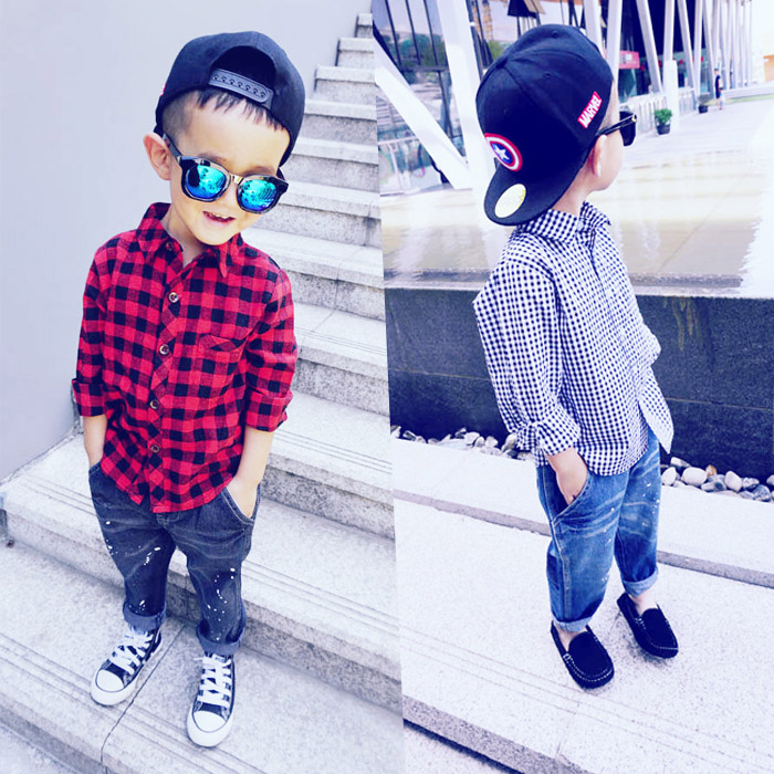 Chemise enfant à manche longue en coton - Ref 2083143 Image 1