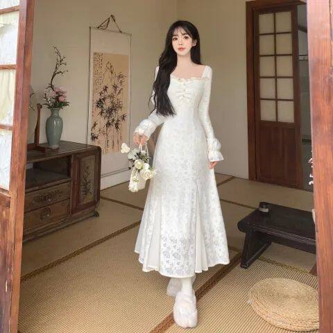 温柔风连衣裙气质甜美仙女裙