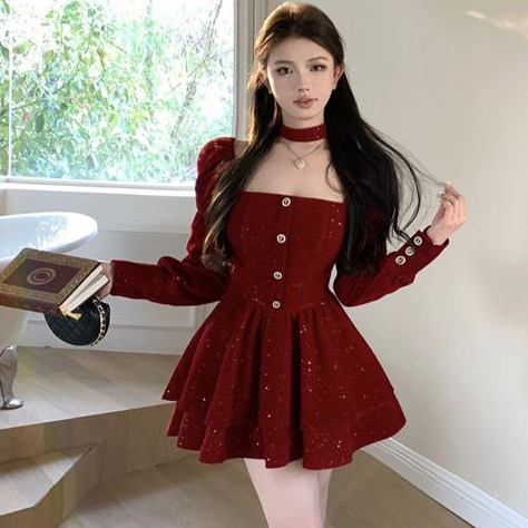 法式高级感公主生日礼服连衣裙