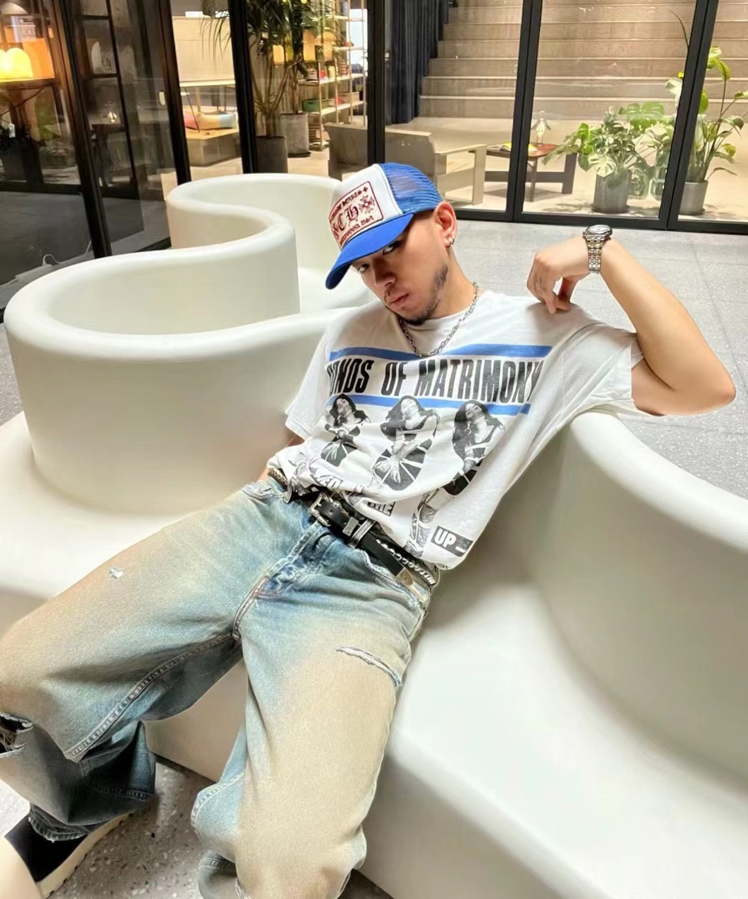 ERD 忧郁的富二代 复古麦当娜舞女印花小众潮流短袖T恤tee男女装