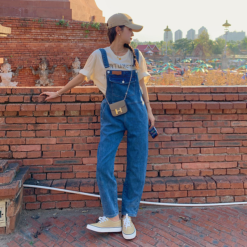 【2022夏】主推24号出货图一大口袋牛仔背带裤2032-P95-K148，女装牛仔裤，乔安迪