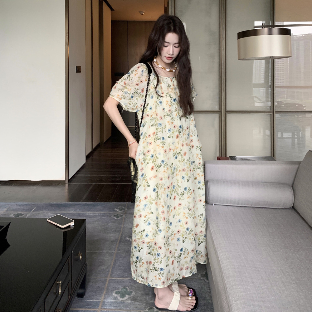 小清新甜美减龄碎花连衣裙女2025夏季新款多巴胺穿搭海边度假长裙,女装连衣裙,乔安迪