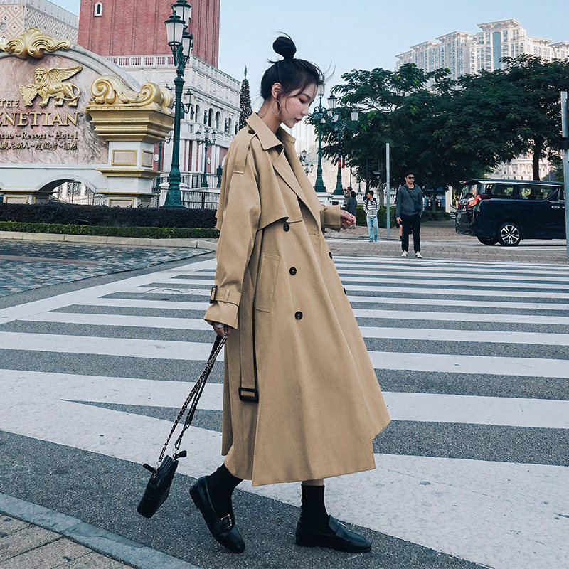 气质百搭设计感大码宽松孕妇胖mm遮肉显瘦2025女春秋新款风衣外套,女装风衣,乔安迪