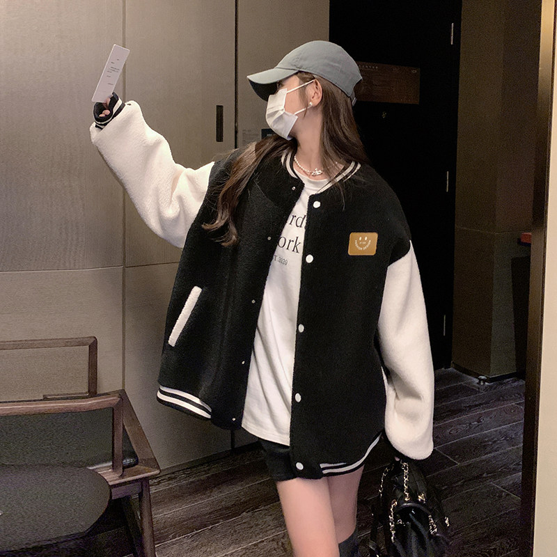 【已备货】126-8711-P185-K268学院风羊羔毛夹棉,女装短外套,乔安迪
