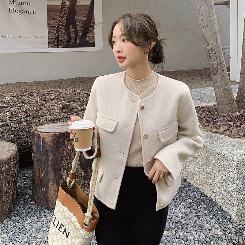 【新款】现货70羊毛双面羊绒浙宝126-8710-P255-K358，女装毛呢外套，乔安迪