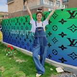 【2022】大货已出拼色牛仔背带裤2027-P95-K148，女装牛仔裤，乔安迪