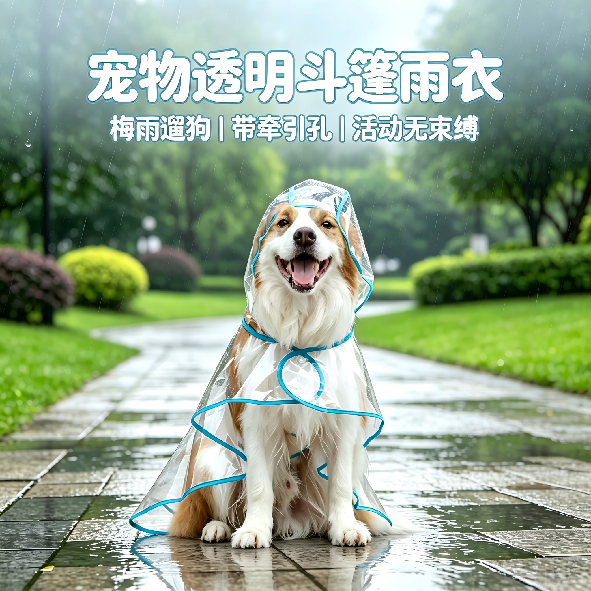 狗狗防水护肚斗篷雨衣