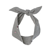 Glee rainbow时髦英伦千鸟格卡通图案丝巾围巾发带