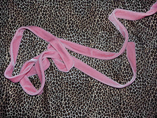 GLEE RAINBOW少女粉红丝绒细长围巾腰带丝巾