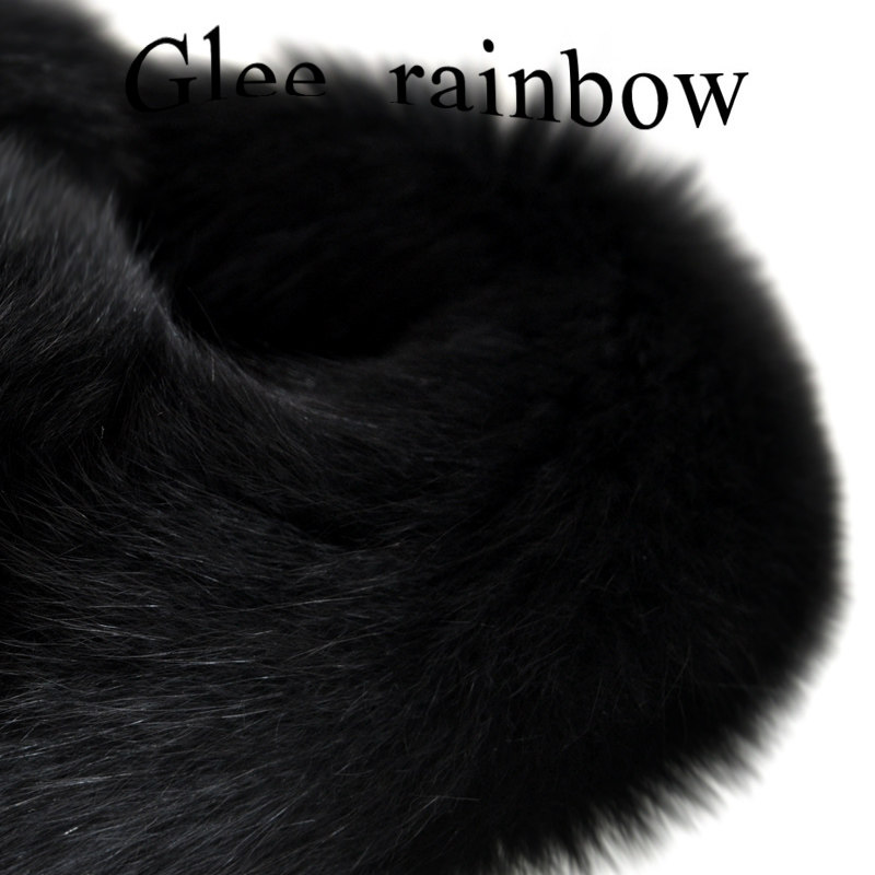 GLEE RAINBOW 검은 여우 모피 모피 가을 겨울 따뜻하고 방풍 귀마개