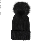 秋冬羊毛针织护耳狐狸毛球保暖帽子 Glee rainbow 多色