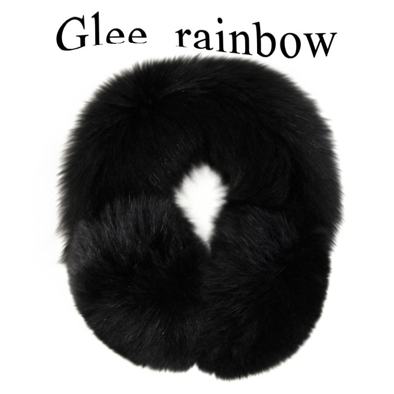 GLEE RAINBOW 검은 여우 모피 모피 가을 겨울 따뜻하고 방풍 귀마개